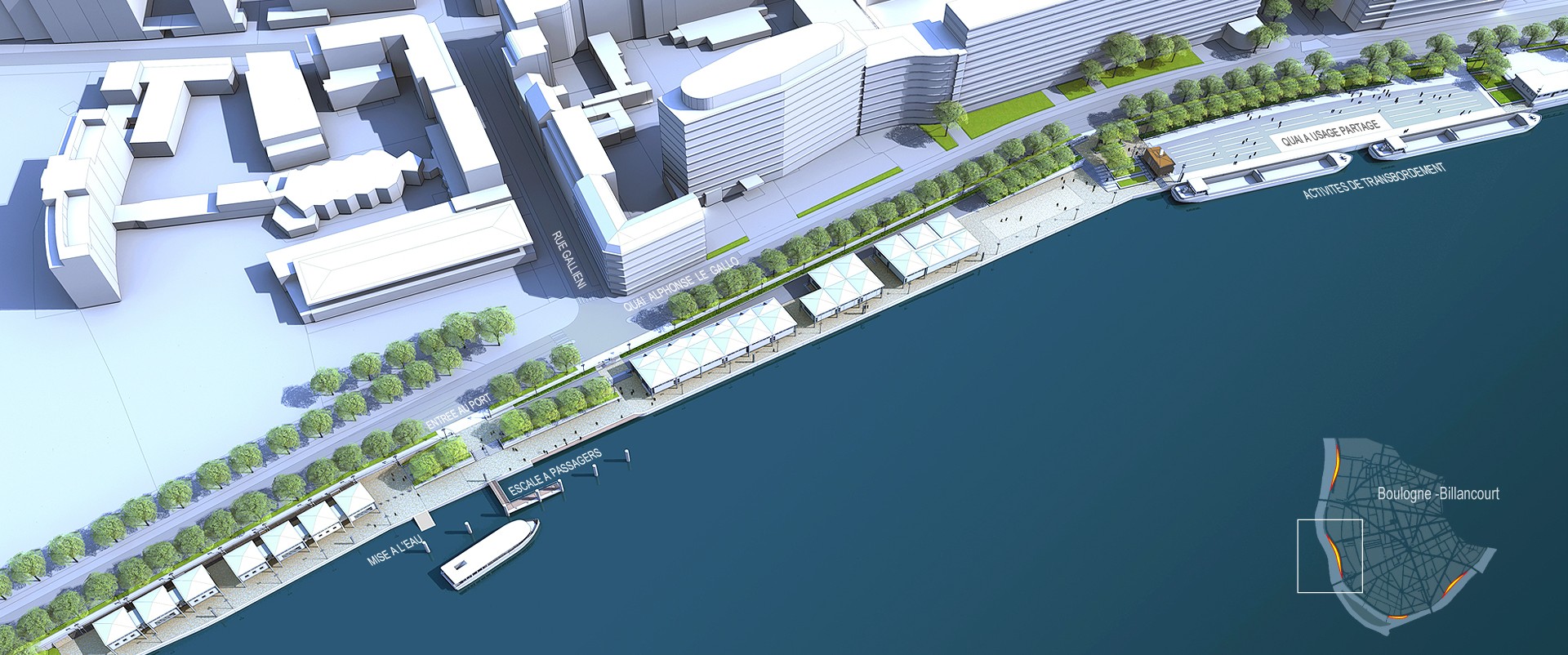 Réaménagement du port de Boulogne-Legrand à Boulogne-Billancourt