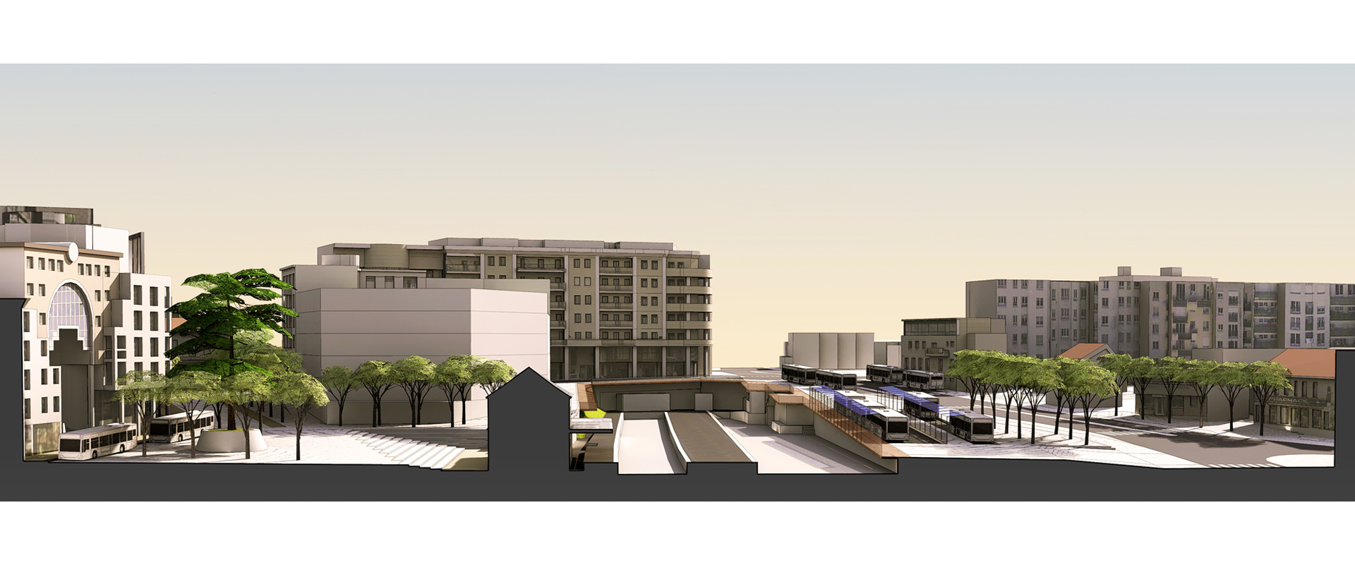 Aménagement des espaces publics du projet urbain des Quatre Chemins à Sceaux