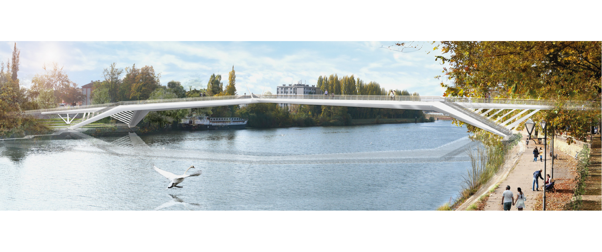 Aménagement des espaces publics en rives de la Moselle à Thionville / Construction d'une passerelle
